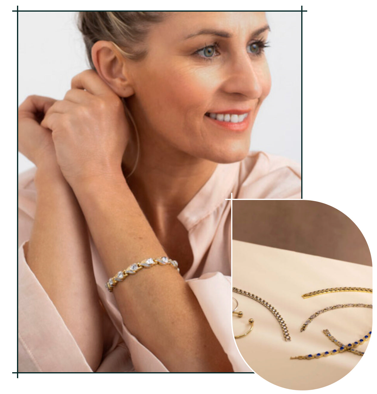 Customer wearing BioMag jewellery